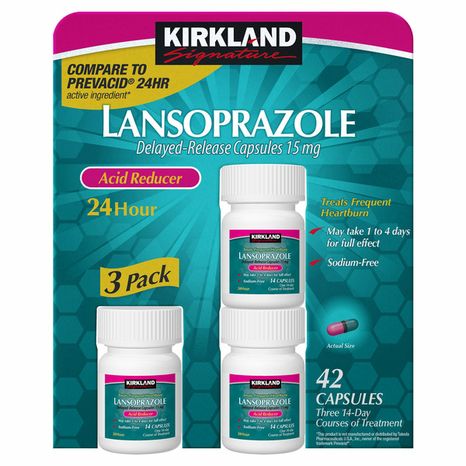 Kirkland Signature Lansoprazole Delayed-release Capsules 15 Mg Acid Reducer Capsules