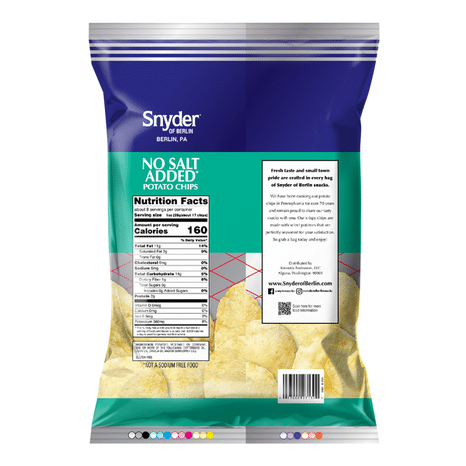 Snyder Of Berlin No Salt Added Potato Chips