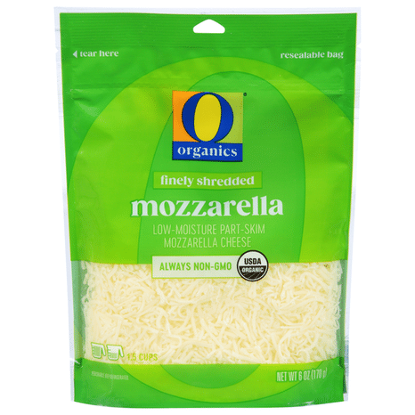 O Organics Finely Shredded Cheese, Mozzarella