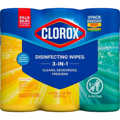 Clorox Disinfecting Wipes Variety Pack, Bleach Free, Crisp Lemon & Fresh Scents