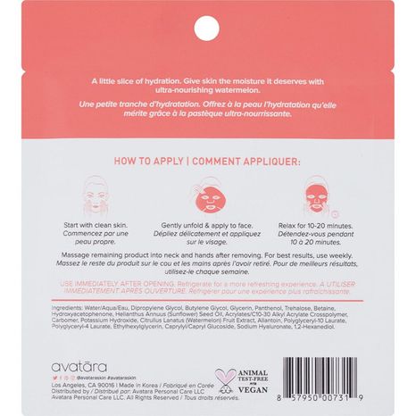 Avatara Watermellow Face Mask
