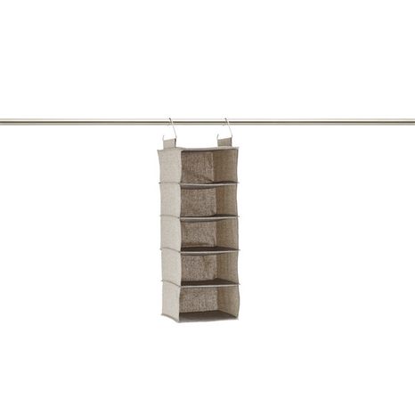 The Container Store Wide 5- Compartment Hanging Closet Organizer - Grey