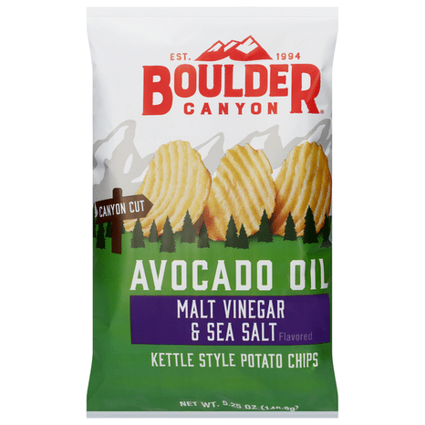 Boulder Canyon Canyon Cut Avocado Oil Kettle Style Malt Vinegar & Sea Salt Potato Chips