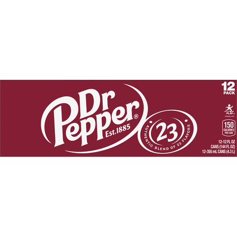 Dr Pepper Soda, 12 Pack