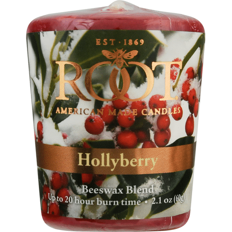 Root Candles Candle, Hollyberry, Beeswax Blend