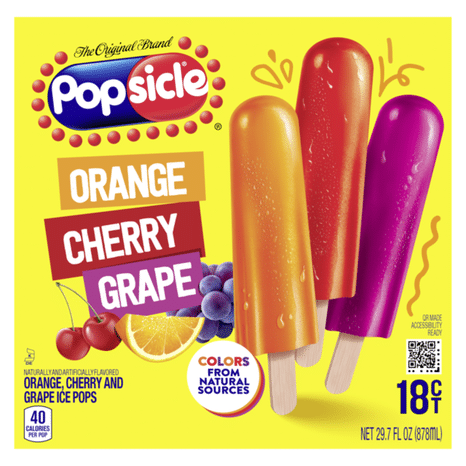 Popsicle Ice Pops Orange Cherry Grape