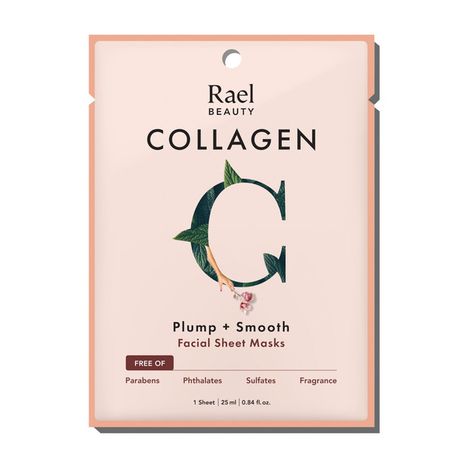 Rael Facial Sheet Masks, Collagen, Plump + Smooth