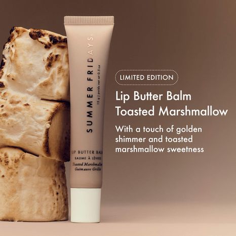 Summer Fridays Toasted Marshmallow Lip Butter Balm Treatment for Hydration & Nourishing Shine