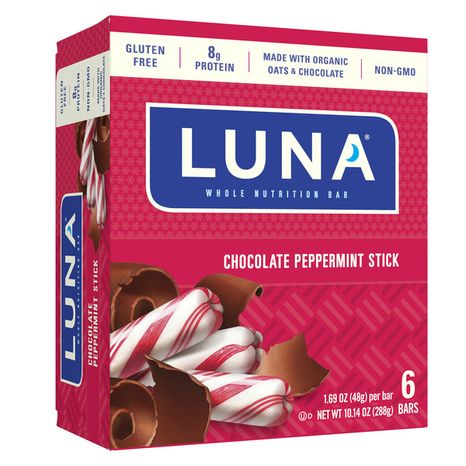 Luna Chocolate Peppermint Stick Flavor Gluten Free Snack Bars