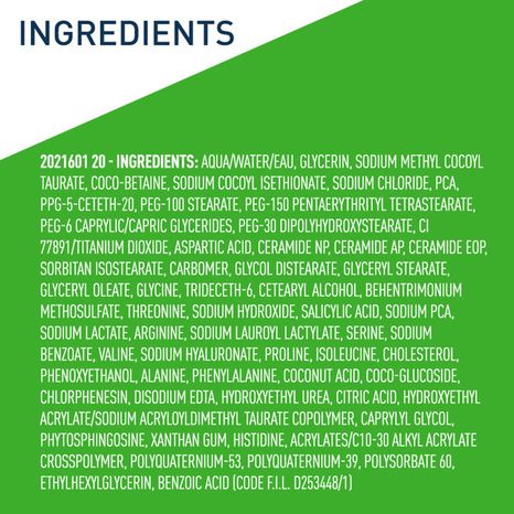 CeraVe Cleanser, Hydrating, Cream-to-Foam, Removes Makeup