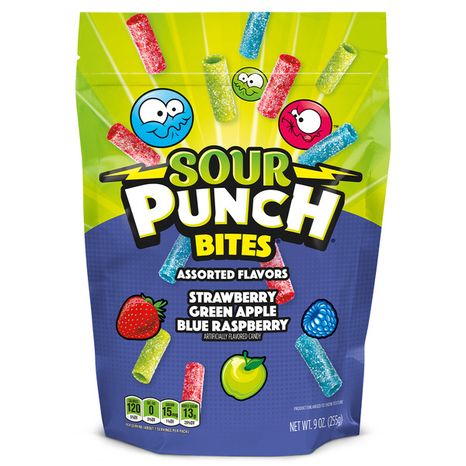 Sour Punch Assorted Fruit Flavored Candy, Resealable Bag