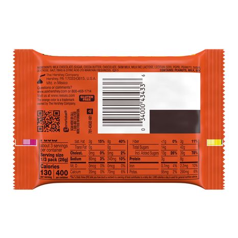 Reese's Jumbo Cup Milk Chocolate Peanut Butter Cup, Candy Pack, 2.8 oz