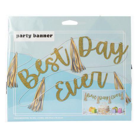 Best Day Ever Party Banner, 96 x 8 Inch