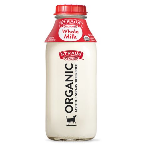 Straus Family Creamery Organic, Whole Milk - Cream Top