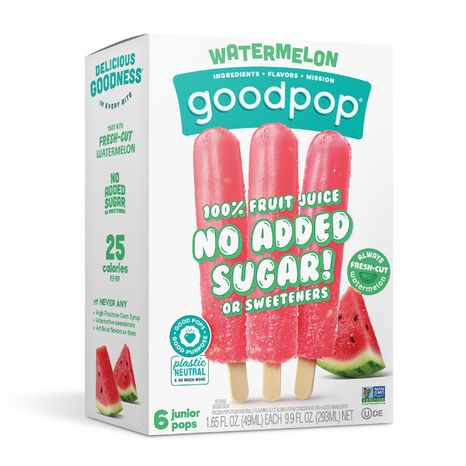 GoodPop Watermelon, Frozen Fruit Pops
