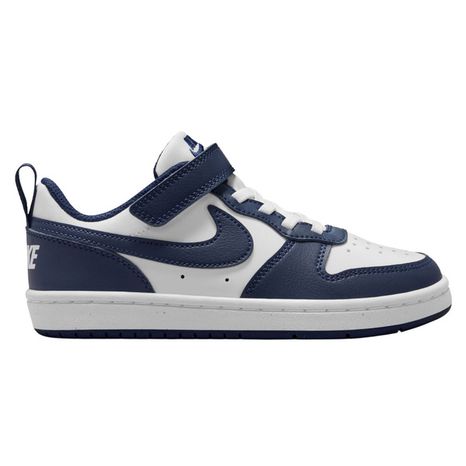 Nike Kids' Preschool Court Borough Low Recraft Shoes, Size 2.5, Medium/B - White & Midnight Navy & White