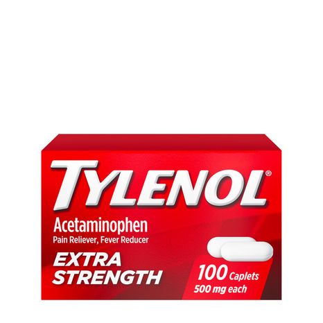 TYLENOL Extra Strength 500mg Acetaminophen Caplets, 100 Ct