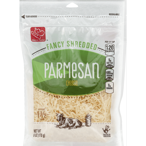 Harris Teeter Cheese, Fancy Shredded, Parmesan