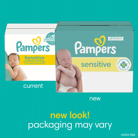 Pampers Baby Wipes Sensitive Perfume Free 16X Pop-Top Packs