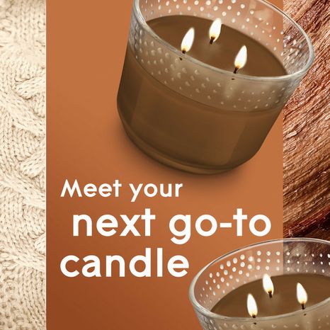 Glade Candle 3-Wick, Comforting Cashmere Woods Scent