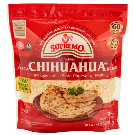 V&V Supremo Shredded Chihuahua Quesadilla Cheese, Mexican Style, Melting