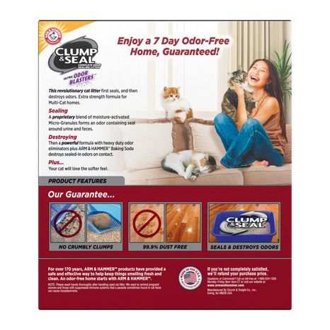 Arm & Hammer Clump & Seal Multi-Cat Complete Odor Sealing Clumping Cat Litter
