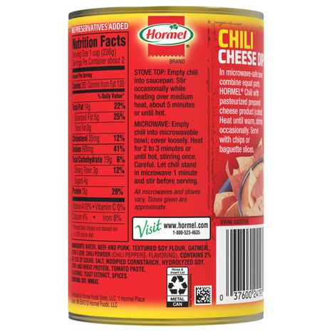 Hormel Chili No Beans, 15 OZ