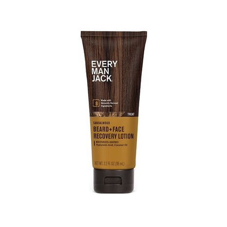 Every Man Jack Sandalwood Beard + Scruff Face Lotion for Men, Naturally Derived, 3.2 oz