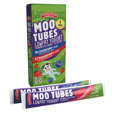 Friendly Farms Moo Tubes Strawberry & Blueberry Yogurt