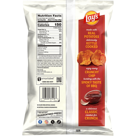 Lay's Kettle Cooked Potato Chips, Mesquite BBQ Flavored