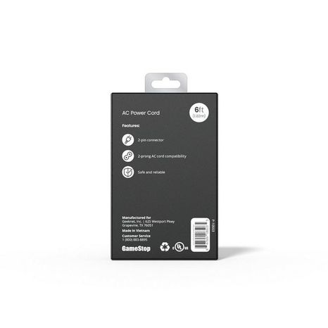 GameStop Universal AC Power Cord for PlayStation 4, PlayStation 5, Xbox One & Xbox Series X