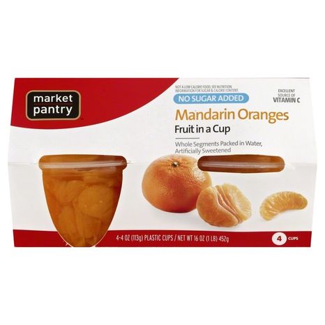 Market Pantry Mandarin Oranges, No Sugar Added, Fruit in a Cup