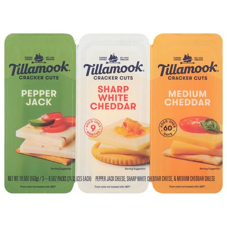 Tillamook Cheese, Pepper Jack, Sharp White Cheddar, Medium Cheddar