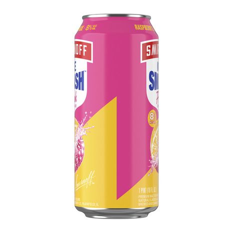 Smirnoff Ice Smash Pink Lemonade, Single Serve Can, 23.5 fl oz, 8% ABV