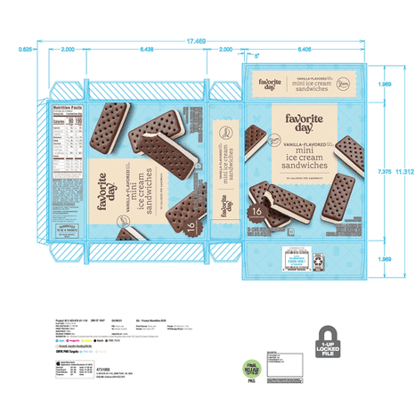 Favorite Day Ice Cream Sandwiches, Vanilla-Flavored, Mini