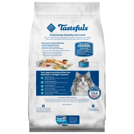 BLUE Wilderness Food for Cats, Natural, Indoor Hairball & Weight Control, Adult, Chicken & Brown Rice Recipe