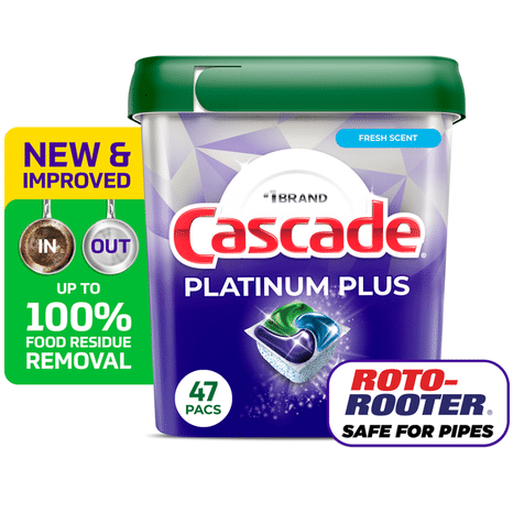 Cascade Platinum Plus Dishwasher Pods, Fresh