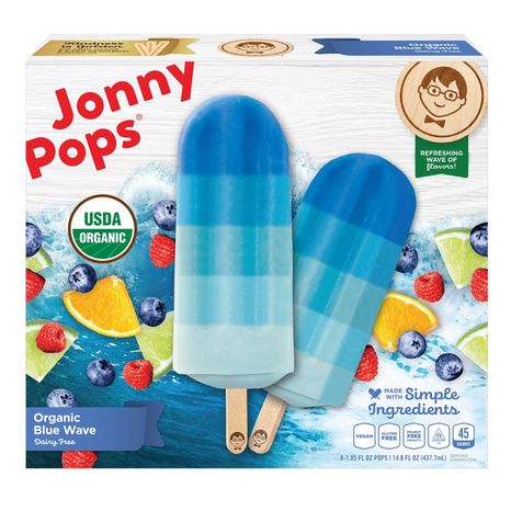 JonnyPops Organic Blue Wave Frozen Pops
