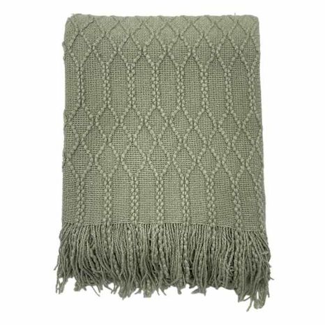 At Home Beverly Throw Blanket, 50 x 60 Inch - Sage Green