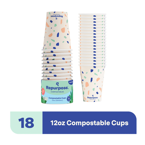 Repurpose Compostable Hot and Cold Cups (12oz), 18 CT