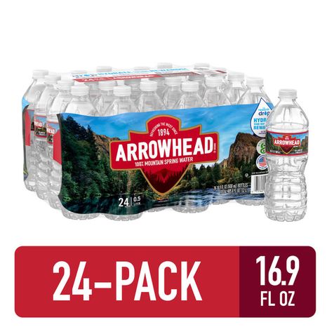 ARROWHEAD Brand Mountain Spring Water, 16.9-ounce plastic bottles (Pack of 24)