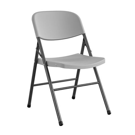 COSCO Indoor or Outdoor Standing Folding Chair With Solid Seat - Gray