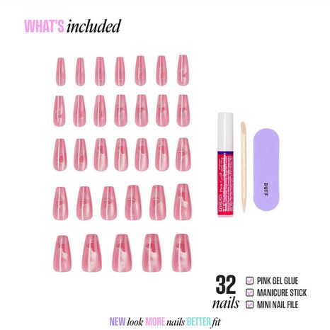 KISS Pink Sugar Embellished Long Nails