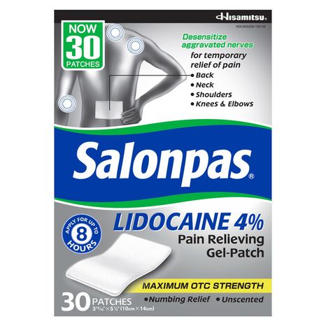 Salonpas Lidocaine 4% Pain Relieving Gel Patch