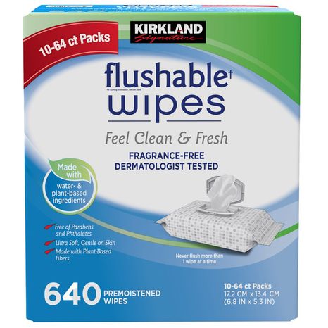 Kirkland Signature Fragrance-Free Pre-moistened Flushable Wipes