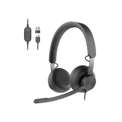 Logitech Zone 750 Wired Noise Canceling Over Ear Headset - Black