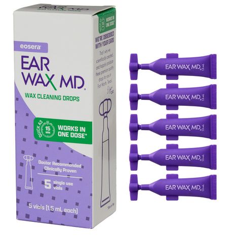 eosera EAR WAX MD, Ear Wax Cleaning Drops, Vials