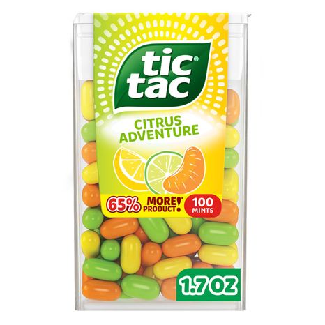 Tic Tac Citrus Adventure, On-the-Go Pocket-Sized Mints, 100 pieces, 1.7 oz Single Pack
