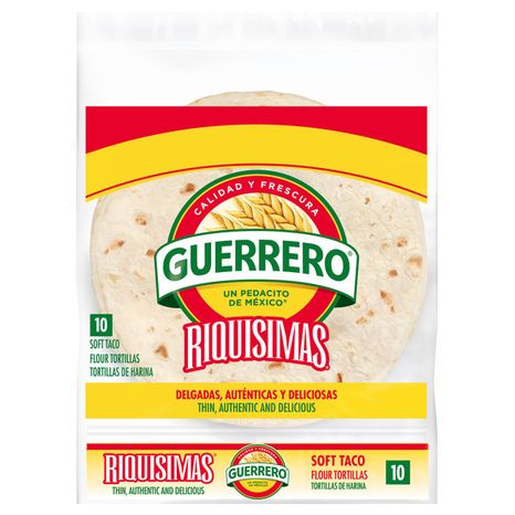 Guerrero Riquisimas Flour Tortillas, Soft Taco Size, 10 Count