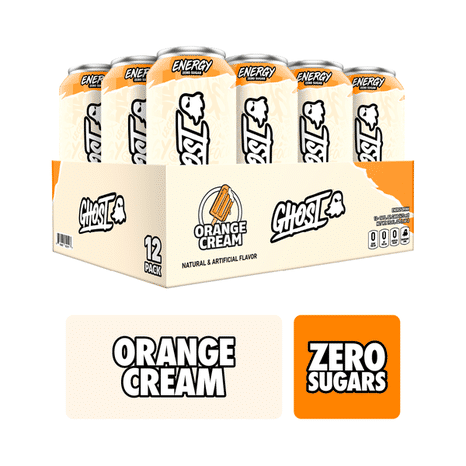 GHOST Zero Sugar Energy Drink Pack, Orange Cream